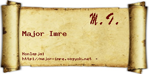 Major Imre névjegykártya